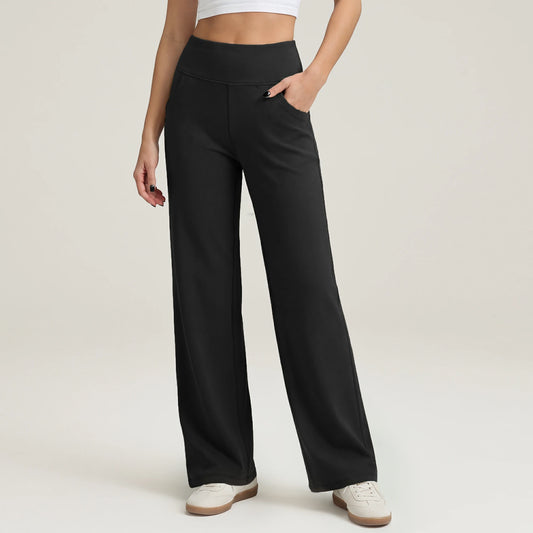ESOFT Wide Leg Casual Pants, Women High-Waisted YogaPants with Pockets