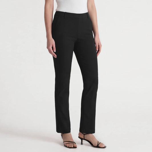 ESOFT Ponte Straight Leg Work Pants, Heavyweight Pull On Wrinkle Free Dress Pants