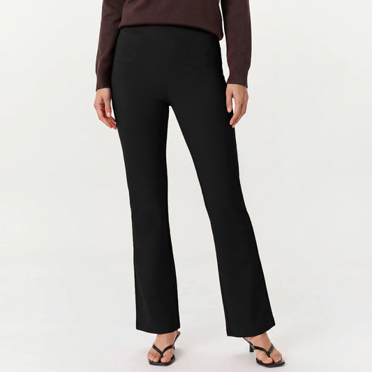 ESOFT Ponte Bootcut Small Pocket Work Pants, Heavyweight Pull On Wrinkle Free Dress Pants